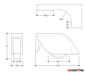 Fixed caster w/ brake LEAF 22/25/30/35 Nylon&fiberglass / rubber / Load capacity 130kg MANY COLORS