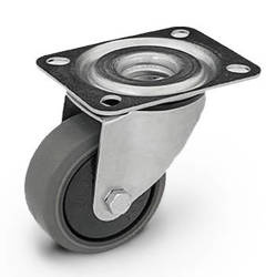 KPE-WTE 80K1 Top Plate Swivel Castor 80mm / Non marking elastic rubber with Polypropylene Center/ ball bearing / 90kg