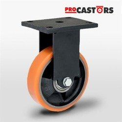 TPWW-ZPU 150K Top Plate Fixed Castor 150mm / polyurethane-cast iron / ball bearing / 500kg