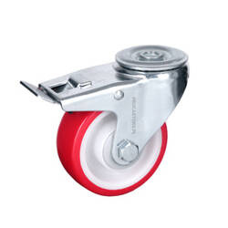 Swivel castor with break LOKJE-POPU 100K-HC Polyamide wheel. Load capacity 150 kg / 100 mm / ball