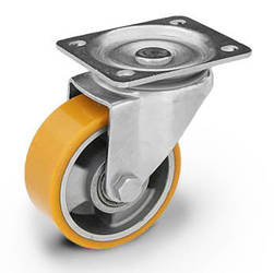 KPM-ALPU 125K Top Plate Swivel Castor 125mm / polyurethane-alumimium / ball bearing / 300kg