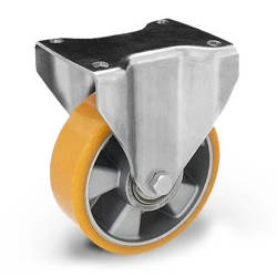 TPM-ALPU 160K Top Plate Fixed Caster 160mm / polyurethane-alumimium / ball bearing / 500kg