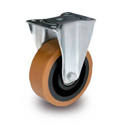 TPH-ZPU 160K Fixed Castor 160mm / polyurethane-cast iron / ball bearing / 800kg