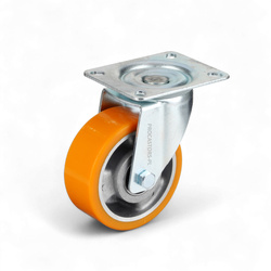 KPM-ALPU 100K Top Plate Swivel Castor 100mm / polyurethane-alumimium / ball bearing / 200kg