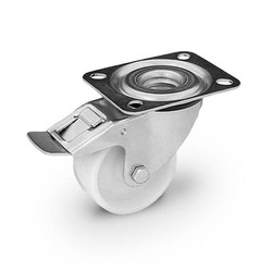 Swivel castor with break KPE-POB 80S-HC Polyamide wheel. Load capacity 150 kg/ 80 mm/ plain