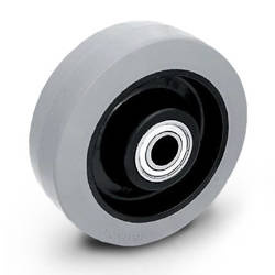 POGES 200K1 wheel, Polyamide rim, Non-marking grey rubber tyre, Load Capacity 400 kg/ 200mm/ ball bearing