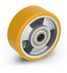 ALPU 125/15K Aluminum wheel with vulcanized PU tread Load Capacity 300 kg / 125mm