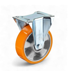 TPM-ALPU 160K Top Plate Fixed Caster 160mm / polyurethane-alumimium / ball bearing / 500kg